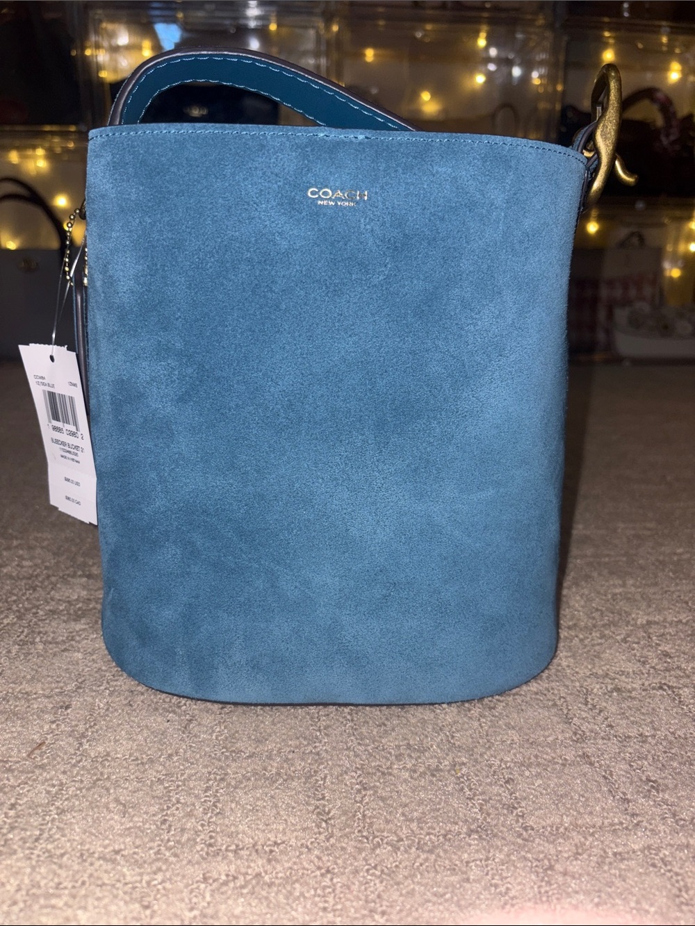Coach Bleeker Bucket bag 21 in Sea Blue Surde